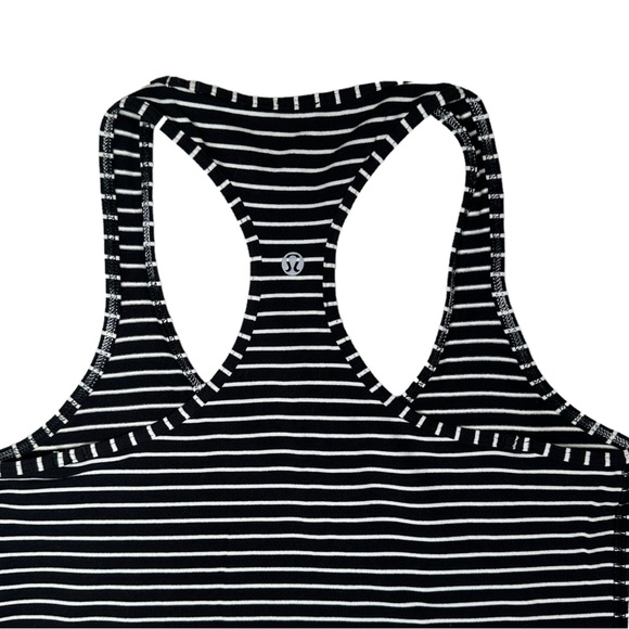 Lululemon Cool Racerback Parallel Stripe Black White Size‎ 6 - Picture 9 of 11